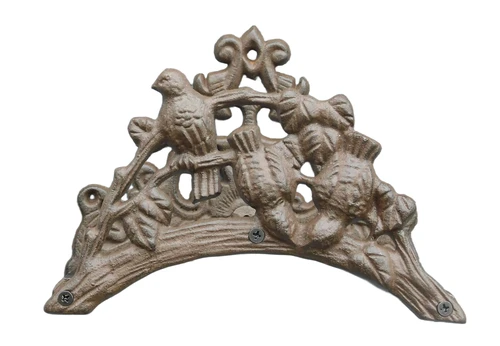 Gartenschlauchhalter mit Vögeln, ländlicher Stil, Schlauchhalter Eisen, antik