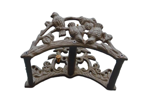 Gartenschlauchhalter mit Vögeln, ländlicher Stil, Schlauchhalter Eisen, antik