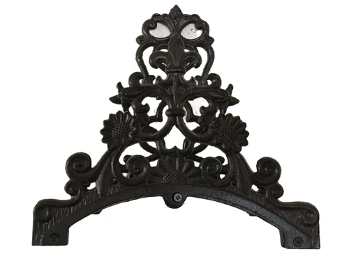  Water hose holder, metal holder, weather resistant cast iron brown