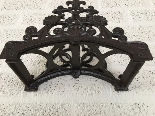  Water hose holder, metal holder, weather resistant cast iron brown