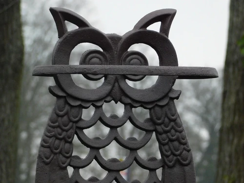 Umbrella stand Owl - Brown - Cast iron