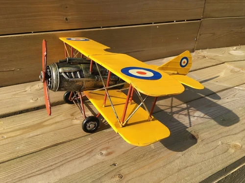Handmade Metal Airplane - 34 x 41 cm - Biplane