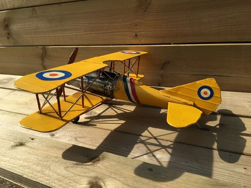 Handmade Metal Airplane - 34 x 41 cm - Biplane