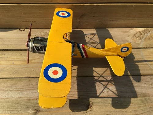 Handmade Metal Airplane - 34 x 41 cm - Biplane