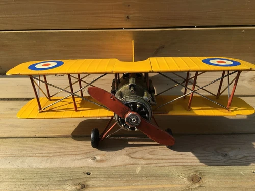 Handmade Metal Airplane - 34 x 41 cm - Biplane