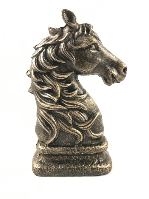 Horse's Head Sculpture – Cast Iron – 23.5 cm – Bronze-coloured