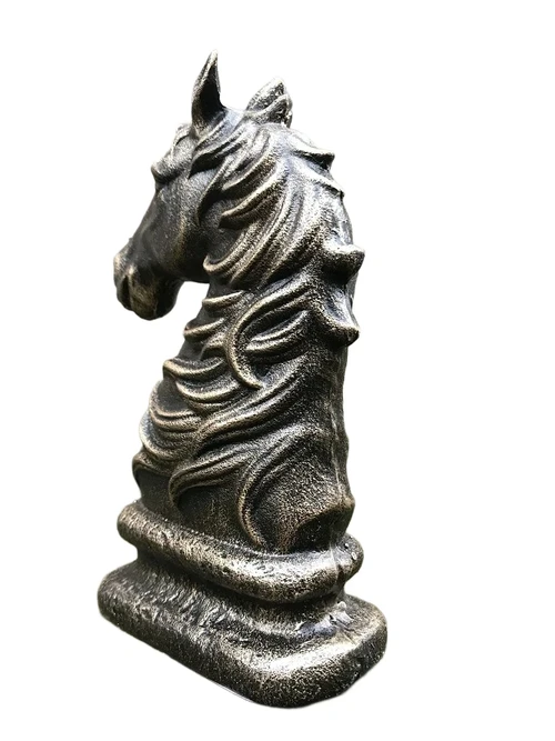 Horse's Head Sculpture – Cast Iron – 23.5 cm – Bronze-coloured