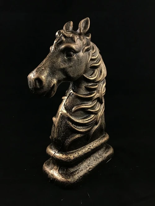 Horse's Head Sculpture – Cast Iron – 23.5 cm – Bronze-coloured