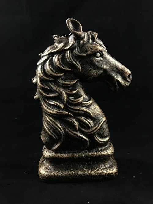 Horse's Head Sculpture – Cast Iron – 23.5 cm – Bronze-coloured