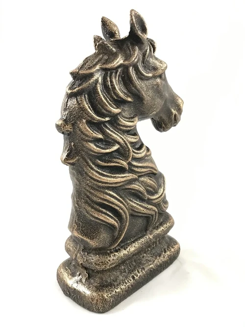 Horse's Head Sculpture – Cast Iron – 23.5 cm – Bronze-coloured