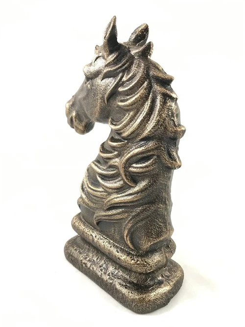 Horse's Head Sculpture – Cast Iron – 23.5 cm – Bronze-coloured