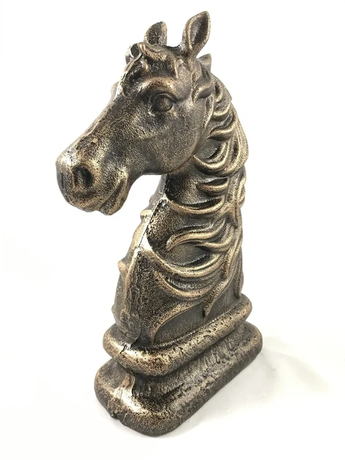 Horse's Head Sculpture – Cast Iron – 23.5 cm – Bronze-coloured