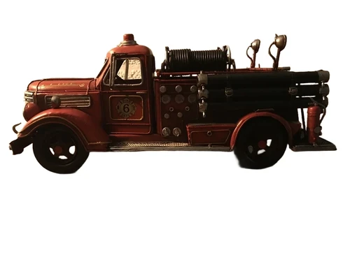 Metal Scale Model Fire Engine – 43 cm – Handmade – Vintage Look