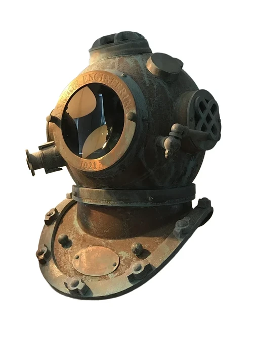 Robuuste duikhelm, gemaakt van ijzer - ''ANCHOR ENGINEERING 1921''