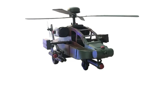 Metalen schaalmodel van een Apache helikopter, gevechtshelikopter