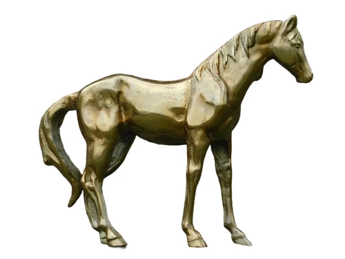 Sculpture horse - gold - alu