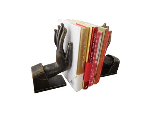 Set of 2 ''Hands'' as bookends - cast iron