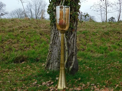 Standing Candlestick - 110 cm - Glass and Metal