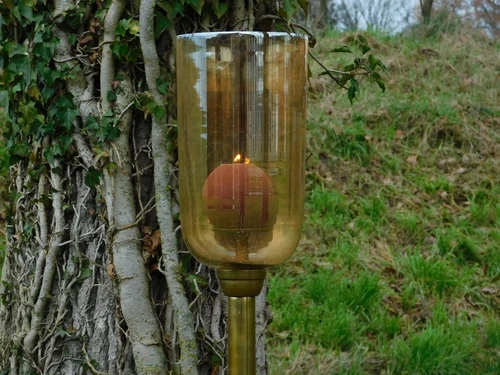 Standing Candlestick - 110 cm - Glass and Metal
