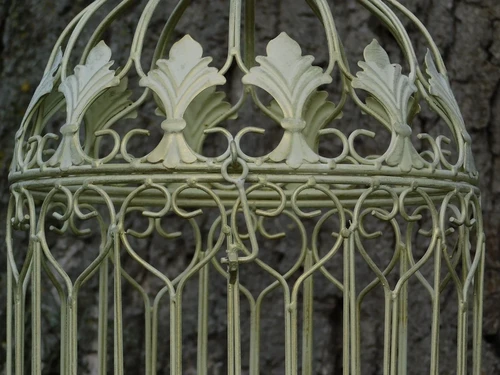 Set of Birdcages - 2 pieces - Vintage White - Iron