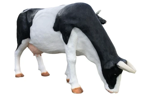 XXL Statue of a Grazing Cow – 130 x 200 cm – Polystone