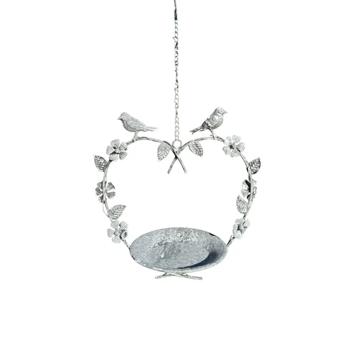 Heart-shaped Arch Bird Feeder - Hanging - Metal