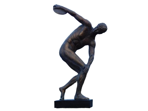Skulptur Diskobolus – 53 cm – bronzefarben – Polystone