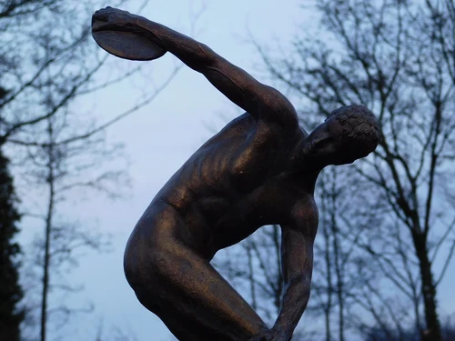 Skulptur Diskobolus – 53 cm – bronzefarben – Polystone