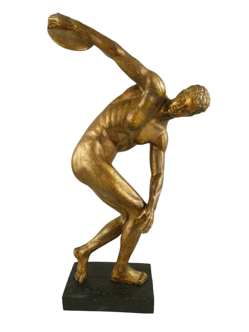 Skulptur Diskobolus – 53 cm – bronzefarben – Polystone