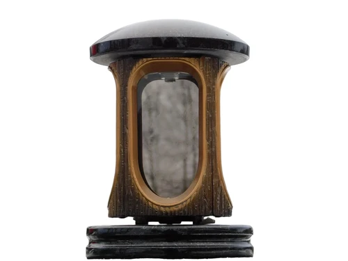 Granite Grave Lantern - Black with Gold