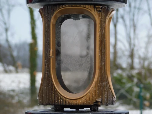 Granite Grave Lantern - Black with Gold