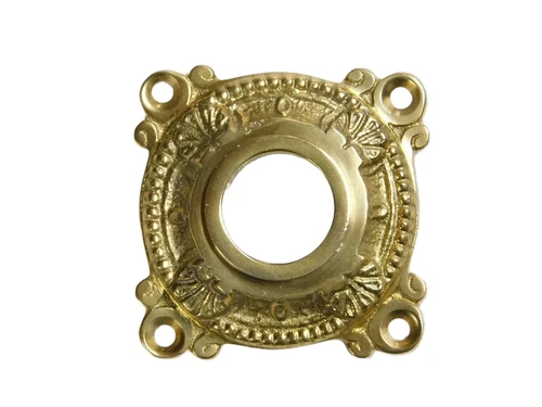 Fixed Door Knob with Rosette - Polished Brass