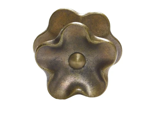 Fixed Door Knob - Flower - Antique Brass
