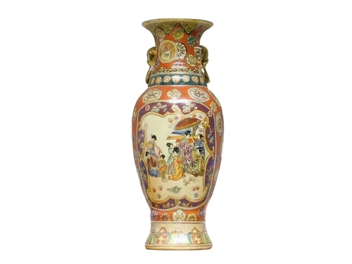 Vintage Vase - 62 cm - Japanese Satsuma style - Hand-painted porcelain
