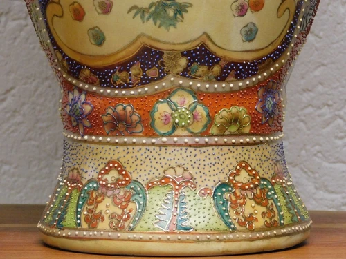Vintage Vase - 62 cm - Japanese Satsuma style - Hand-painted porcelain