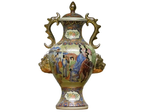 Vintage Vase - 50 cm - Satsuma style - Hand-painted porcelain