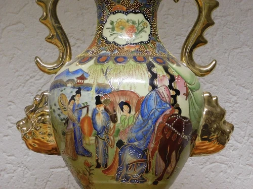 Vintage Vase - 50 cm - Satsuma style - Hand-painted porcelain