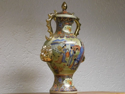 Vintage Vase - 50 cm - Satsuma style - Hand-painted porcelain