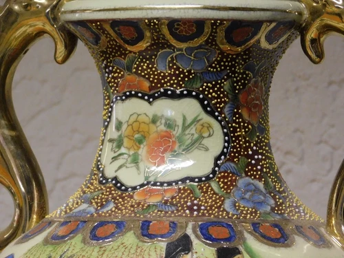 Vintage Vase - 50 cm - Satsuma style - Hand-painted porcelain