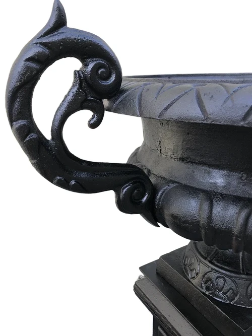 Garden Vase with Handles - 50 cm - Cast Iron - Black Rust