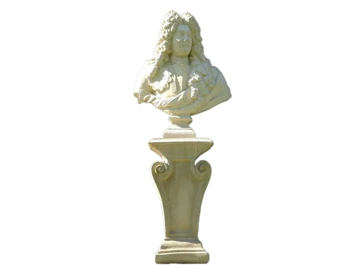 Vintage Bust of Louis XIV on Pedestal - 170 cm - Stone