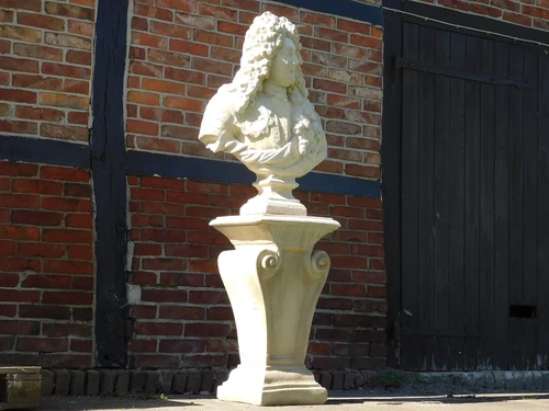 Vintage Bust of Louis XIV on Pedestal - 170 cm - Stone