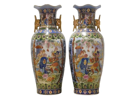 Set of Vintage Vases - 60 cm - Porcelain - Asian Style