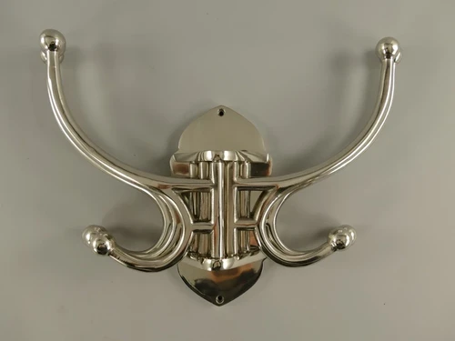 Coat Rack with Movable Hooks – Nickel-Plated Aluminium – 5 Double Hooks
