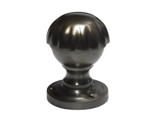 Solid Door Knob with Rosette - Dark Patinated Brass