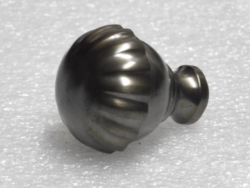 Solid Door Knob with Rosette - Dark Patinated Brass