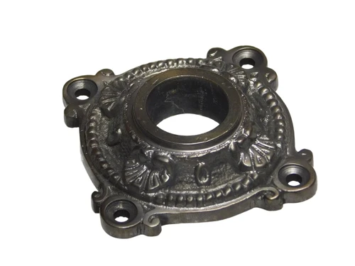 Solid Door Knob with Elegant Rosette - Dark Patinated Brass