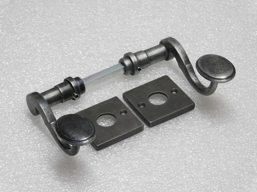 Hamilton Door Handle Set with Escutcheons - Galvanised Cast Iron