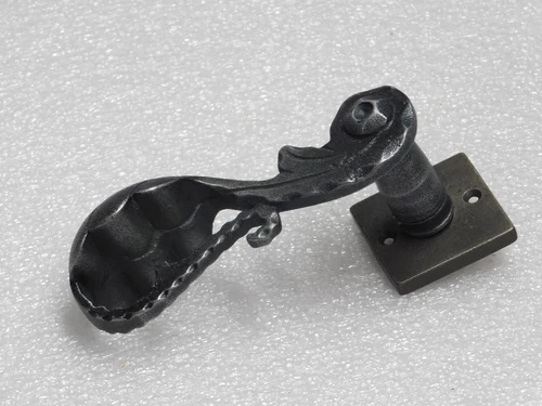 Vienna Handle Set + Square Handle and Lock Rosettes - Galvanised Cast Iron