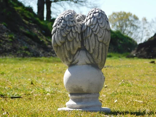 Angel on a Ball Sculpture - 36 cm - Stone